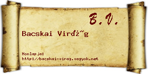 Bacskai Virág névjegykártya