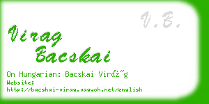 virag bacskai business card